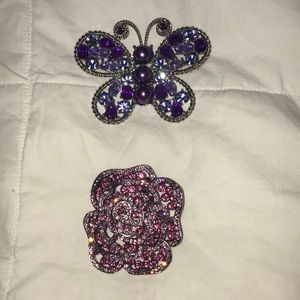 Butterfly and Rose pins